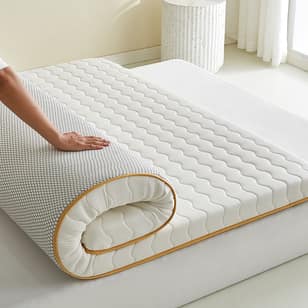 Latex mattress topper for home, bedroom, and student dorm; tatami-style firm cotton mattress pad.