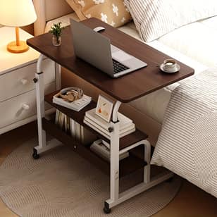 A Portable Side Table Available in 12 Colors, Suitable for Use As a Bedside Table, Cabinet, Or Folding Desk. This Wheeled And Adjustable Office Desk Features a Storage Rack, Making It Ideal for Bedrooms, Living Rooms, Offices, And Study Areas