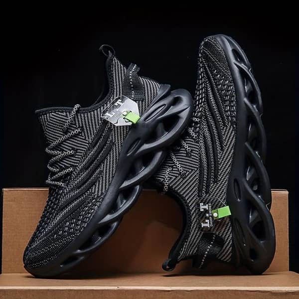 Men's fashion breathable lace-up knitted sneakers, various colors, casual outdoor running and walking shoes, lightweight men's shoes