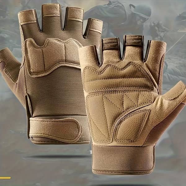 1pair Half Finger Anti-Slip Gloves Premium Cool Dessert Gloves, For Cycling Hiking Training Outdoor Sports
