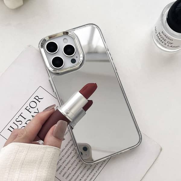 Luxury Plating Make Up Mirror Phone Case For iPhone 17 16 15 14 13 12 11 Pro Max XR X XS Hard Acrylic Shockproof Bumber Cover