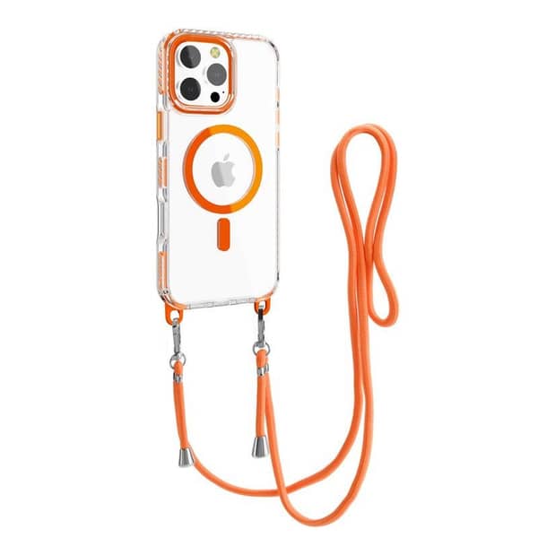 New Product Oblique Cross Phone Case Suitable for IPhone 16 Pro Transparent Magnetic Sleeve 15 Lanyard Phone Case