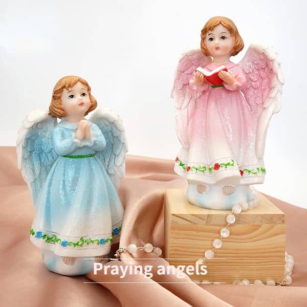 Cute Angel Figurines Resin Girl Statue Garden Accessories Christmas Decorations Modern Home Decor Children Bedroom Decor