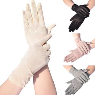 Reusable Lace Perspective Household Gloves Outdoor Uv-proof Riding Screen Show Party Household Mesh Breathable Long Gloves