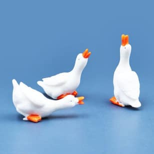 3pcs Cute Goose Figurine Miniatures Home Decoration Kawaii Accessories Desk Garden Decor