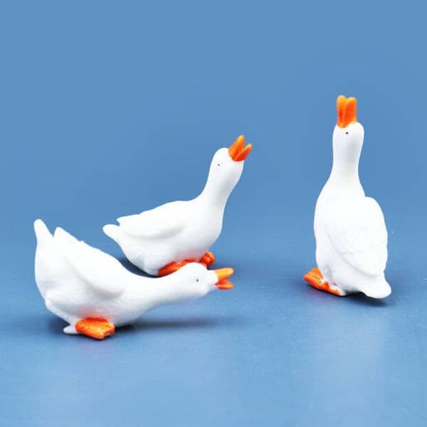 3pcs Cute Goose Figurine Miniatures Home Decoration Kawaii Accessories Desk Garden Decor