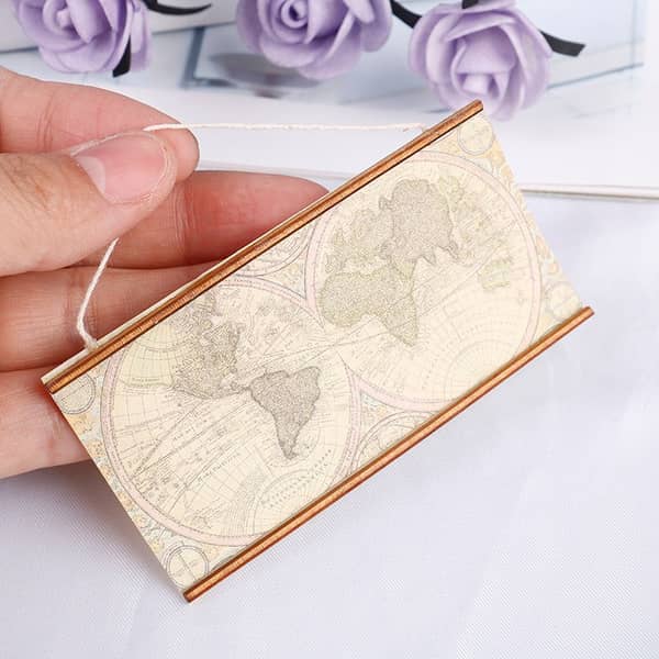 2PCS 1/12 Mini World Map Simulation Furniture Model Toys for Doll House Decoration Dollhouse Miniature Accessories