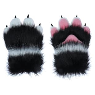 Boys Girls Cartoon Paw Shape Gloves Plush Mittens