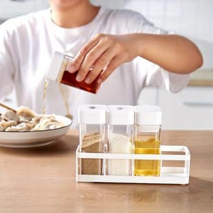 Kitchen Seasoning Spice Box Oil Pot Combination Storage Sealed Moisture-proof Spice Bottle Four Compartments Spice Jar