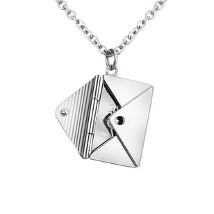 Fashion Can Open Envelope Lovers Pendant Necklace Jewelry for Birthday Gift