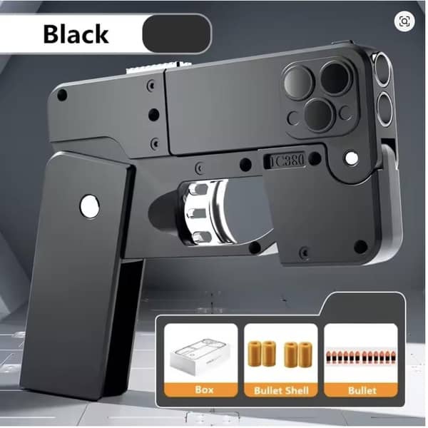 Folding Phone Shape Pistol Gun Toy Soft Bullet Shell Eject Joke Fun 12 pro mox Birthday Prank Gifts for Boys