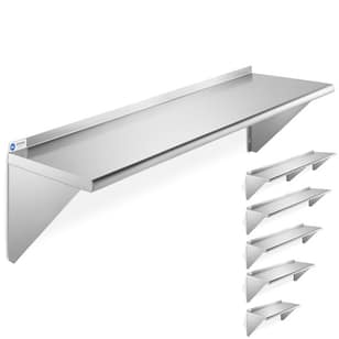 12-in Deep NSF Stainless Steel Kitchen Wall-Mount Shelves