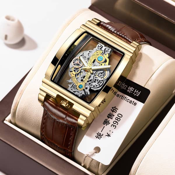 2023 Luxury Watch Fashion Gear Strip Hollowed-out Watch Tourbillon Watch Men's Personality Waterproof Glow