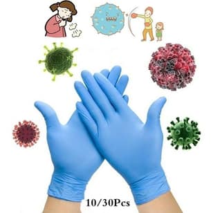 10/30Pcs Disposable Nitrile Gloves High Quality Anti-virus Gloves Disposable Latex Gloves Safety Isolation Gloves Medical Catering Housework Protective Gloves