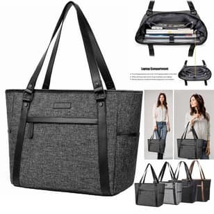 NEW Stylish Women Handbag 15.6 inch Laptop Tote Bag Lightweight Nylon/Canvas Travel Shoulder Bag Multi-Function Bussiness Briefcase Shopping Bag