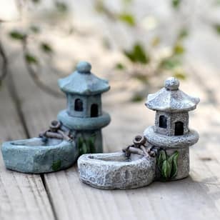 Mini Pool Tower Statue Resin Craft Miniature Fairy Home Decor Garden Decoration Accessories Figurine