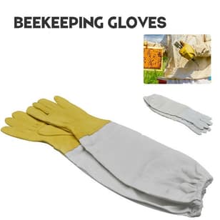 Beekeeping Gloves Protective Sleeves Ventilated Sheepskin and Canvas Anti Bee for Apiculture Beekeeping Gloves