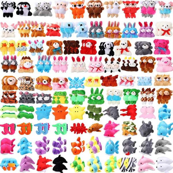 200 Pcs Mini Stuffed Animals Bulk Small Stuffed Animals Keychain Tiny Plush Toys For Operation Valentine Classroom Rewards Fillers Carnival Prizes(Cute)
